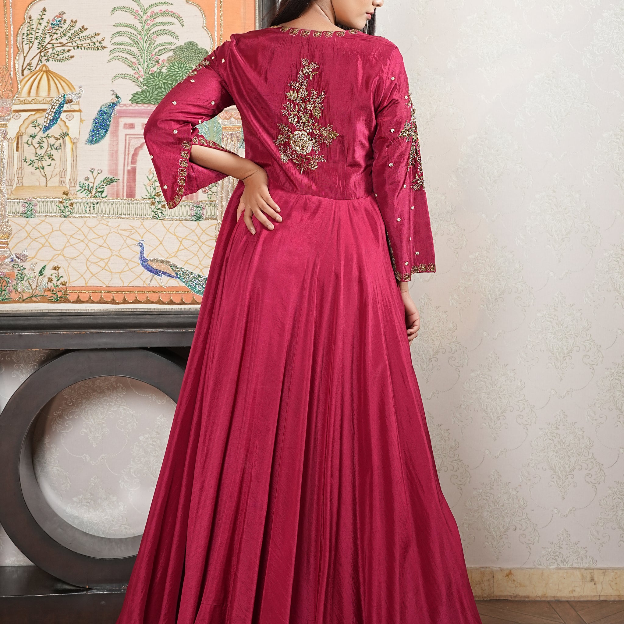 Wine Red Anarkali Suit