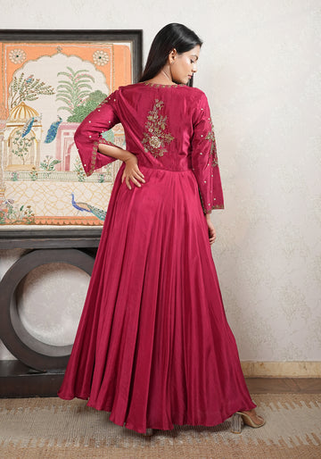 Wine Red Anarkali Suit